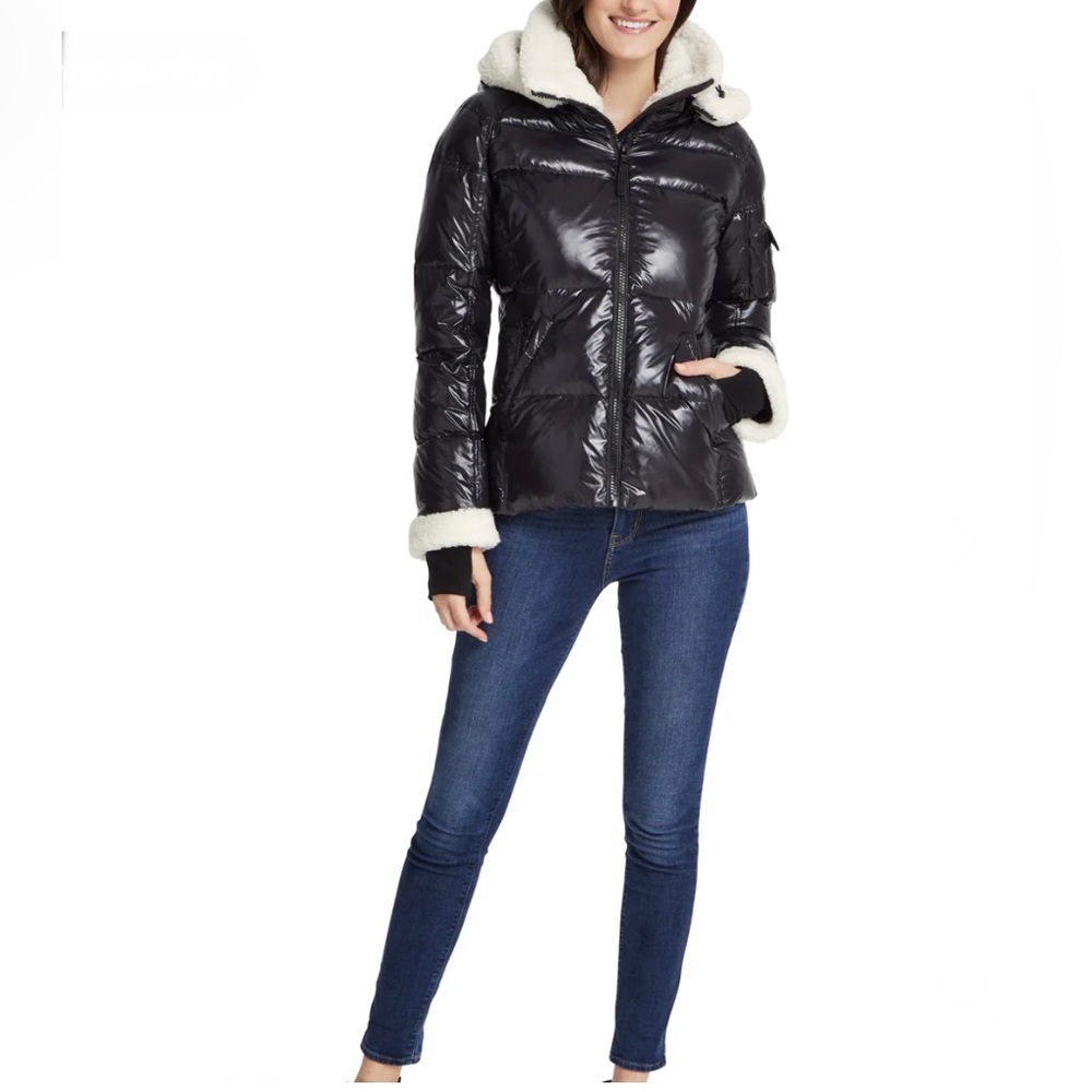 Faux Fur Sherpa Trimmed Callie Down Puffer